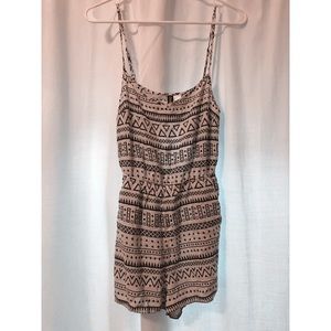 White romper with geometric print